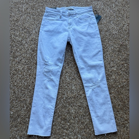 JOE'S JEANS NEW $188 White Mid-Rise Skinny Crop Jean Cut Hem Size 27 - Picture 1 of 6